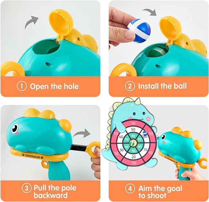 AmazerPop Outdoor Toys Gifts for 3 4 5 6 Year Old Boys Kids, Dinosaur Outdoor Games Dart Board Toys for Kids Ages 3-5 6-8, Birthday for 3 4 5 6 Year