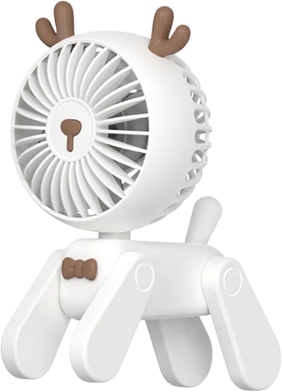 Leefasy Ventilador de escritorio pequeño, ventilador personal de 3 velocidades, encantador, creativo, ajustable, recargable, con forma de ciervo