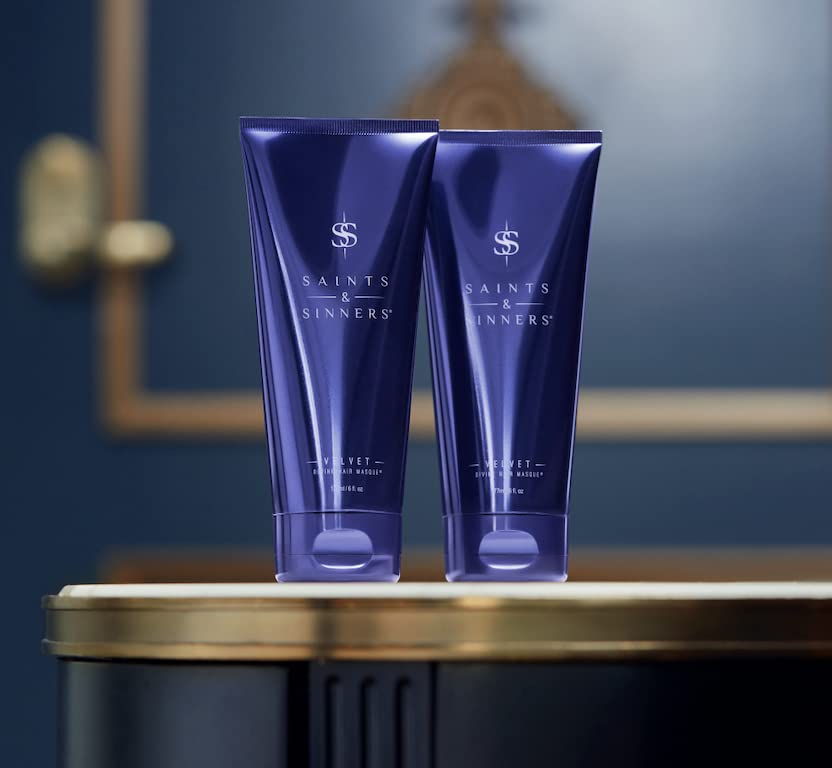 Saints & Sinners Mascarilla divina de terciopelo galardonada para reparar el cabello seco, dañado y encrespado