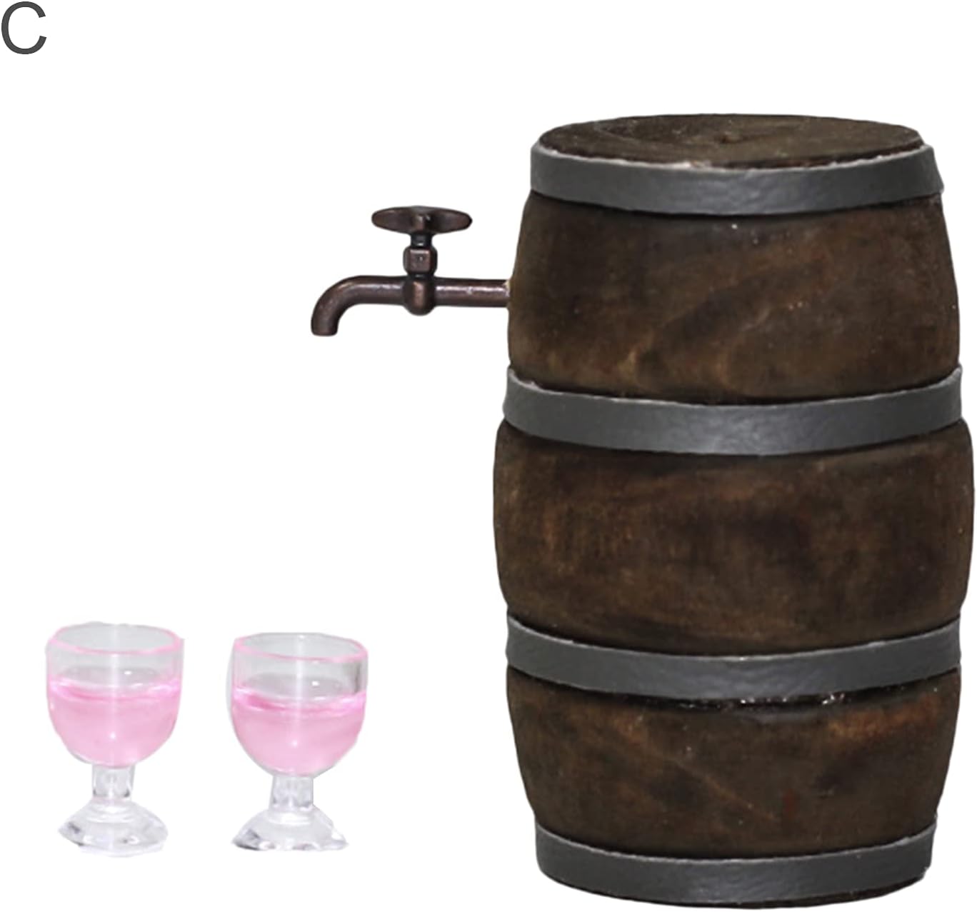 Mini barril de vino exquisito artesanía, barril de madera para vino tinto divertido C