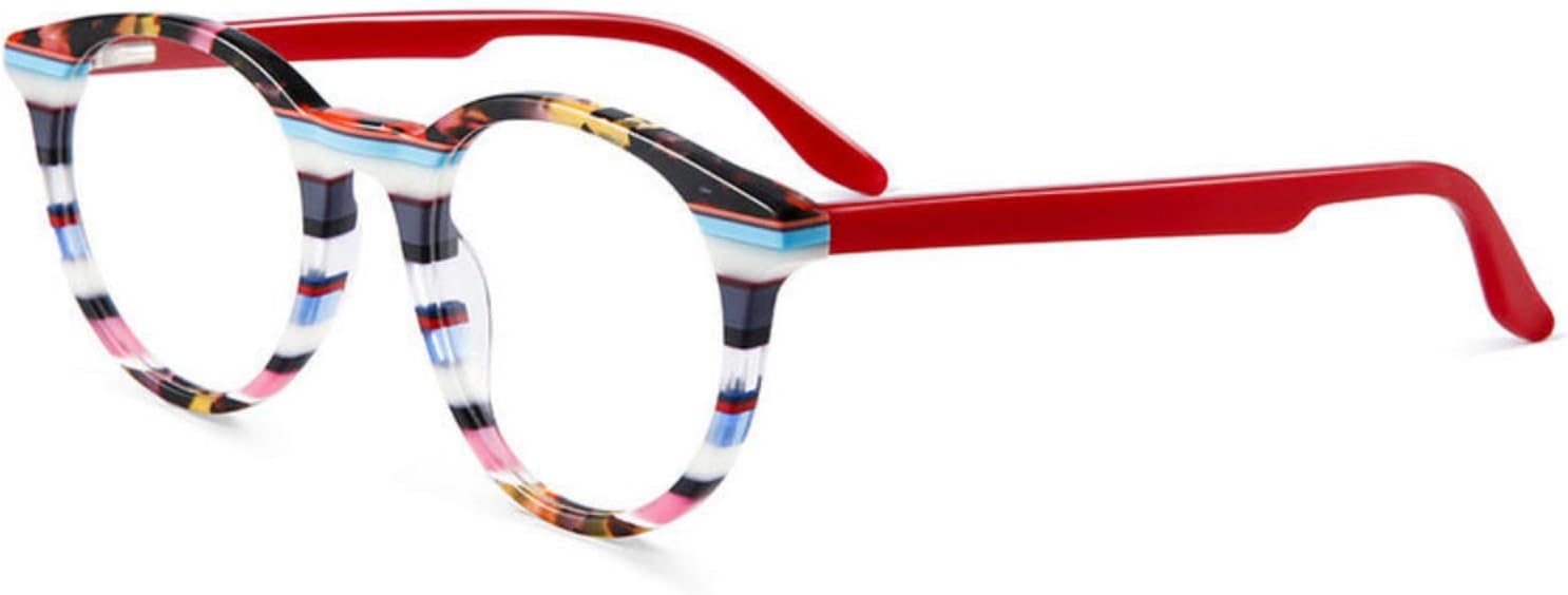 AOOLIA Gafas de lectura de ojo de gato gafas de luz azul para mujer, con bloqueo de luz azul, anti fatiga ocular, gafas coloridas a rayas ligeras y