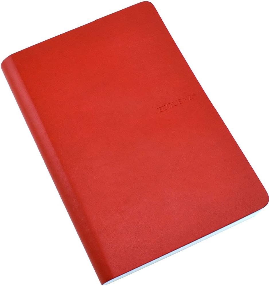 Zequenz Classic 360 Signature Series, Tamaño B6 Mediano, Color Rojo, Papel en blanco, cuaderno de tapa suave, diario encuadernado suave, 5 “x 7”,