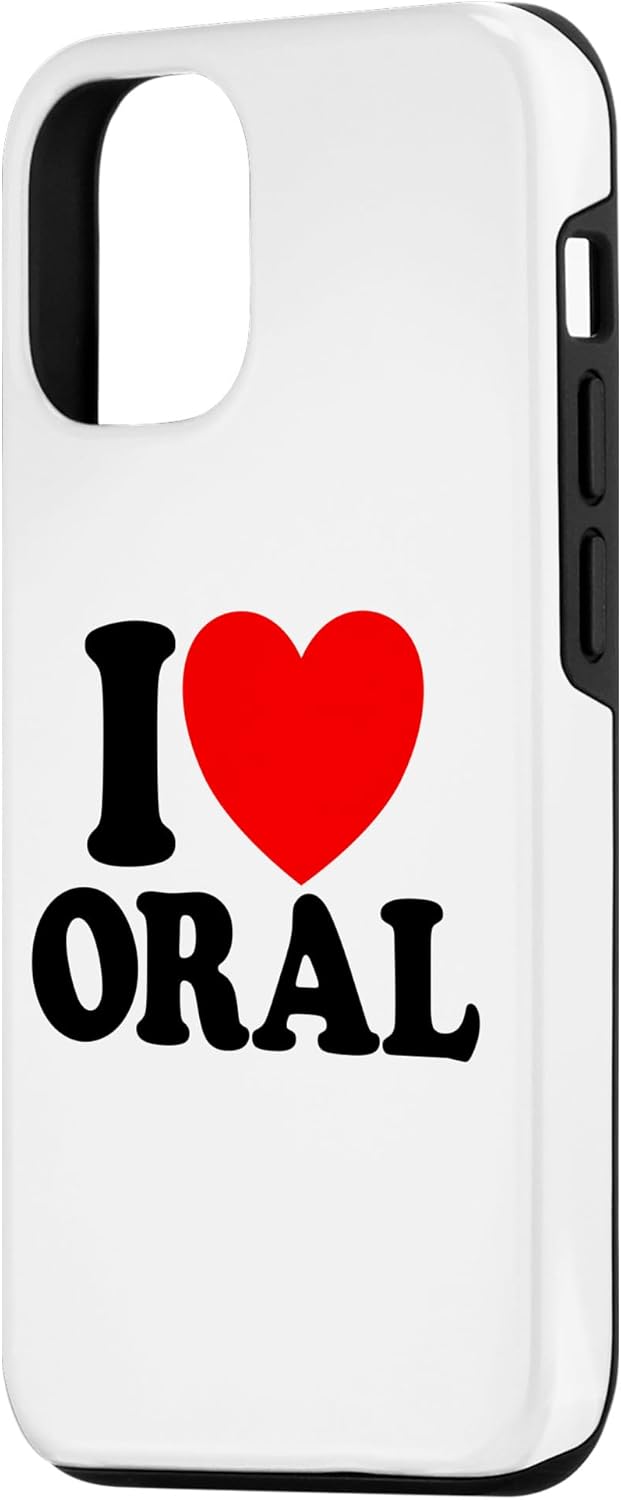 Funda para iPhone 1212 Pro I Love Oral Corazón Rojo Divertido Humor Sucio I Love