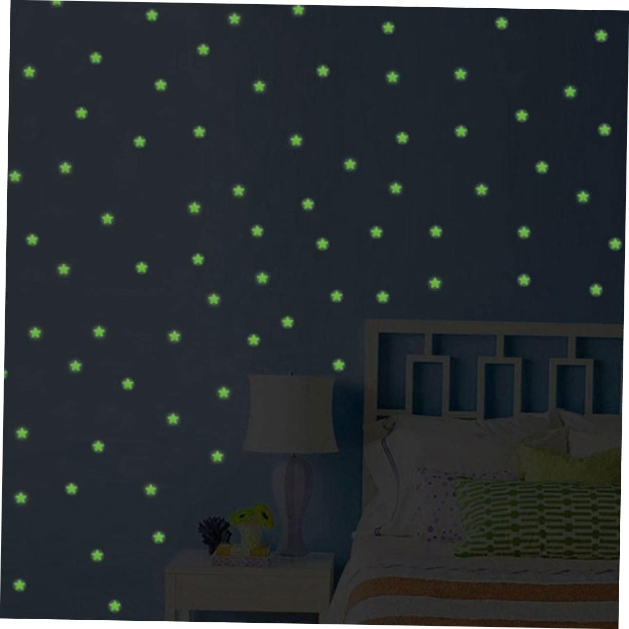 EXCEART 402 calcomanías de pared para habitación de niños, calcomanías fluorescentes que brillan en la oscuridad, calcomanías de pared