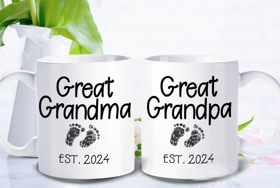 Juego de 2 tazas para abuelo, anuncio de bebé, revelación de embarazo, bisabuelos, taza de bisabuelo, abuela, regalo de nueva abuela para abuela,