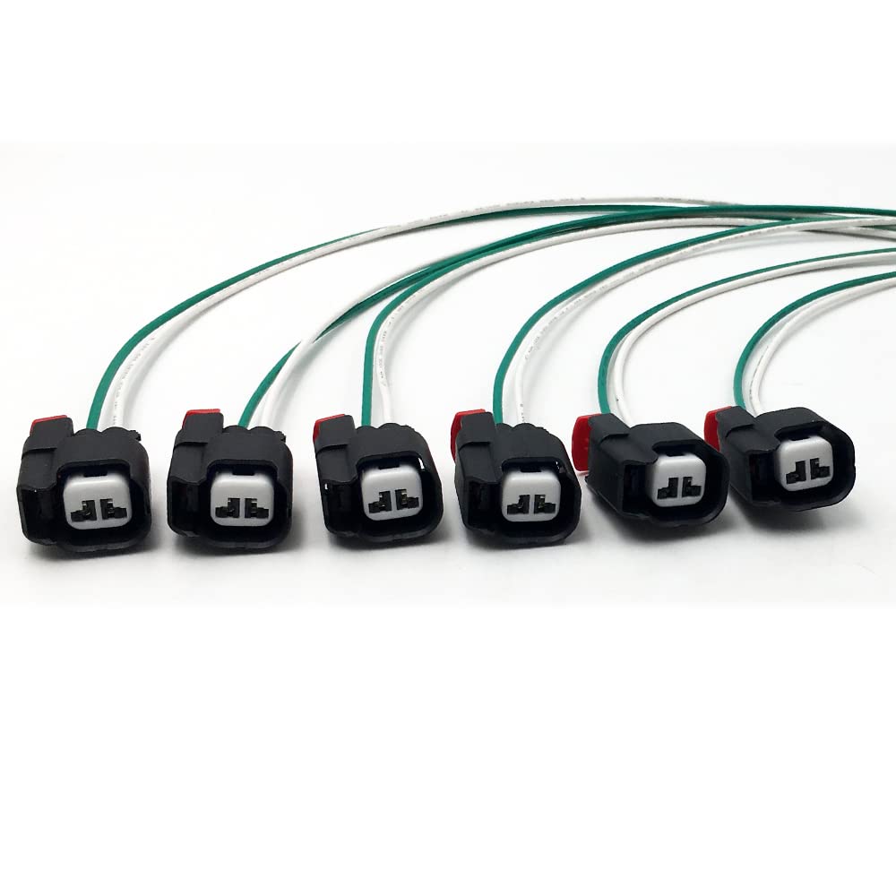 Huayicarbpart – 6 piezas compatibles con Dodge Jeep Wrangler JK TJ inyector de combustible alternador conector ABS cableado reparación arnés enchufe