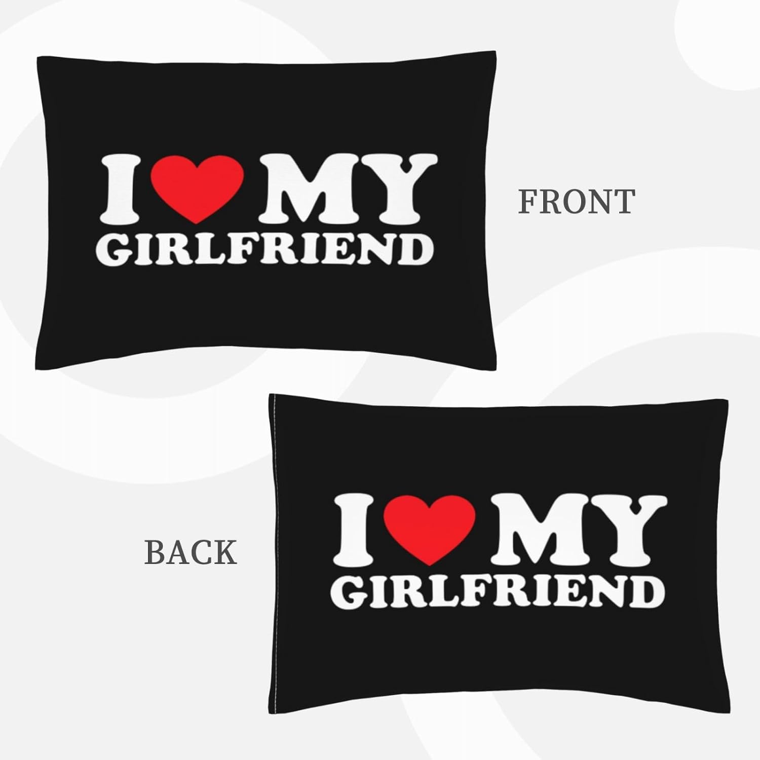 REDVIT I Love My Girlfriend – Fundas de almohada decorativas para el hogar, 20 x 26 pulgadas, para cama, sofá, automóvil, cafetería, hotel, funda de