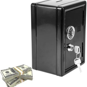 Yosoo Caja de dinero para niños, caja de dinero, contraseña, monedas, ahorro de caja fuerte, estilo caja de regalo, con 2 llaves (negro) Yosoo Caja de dinero para niños, caja de dinero, contraseña, monedas, ahorro de caja fuerte, estilo caja de regalo, con 2 llaves (negro)