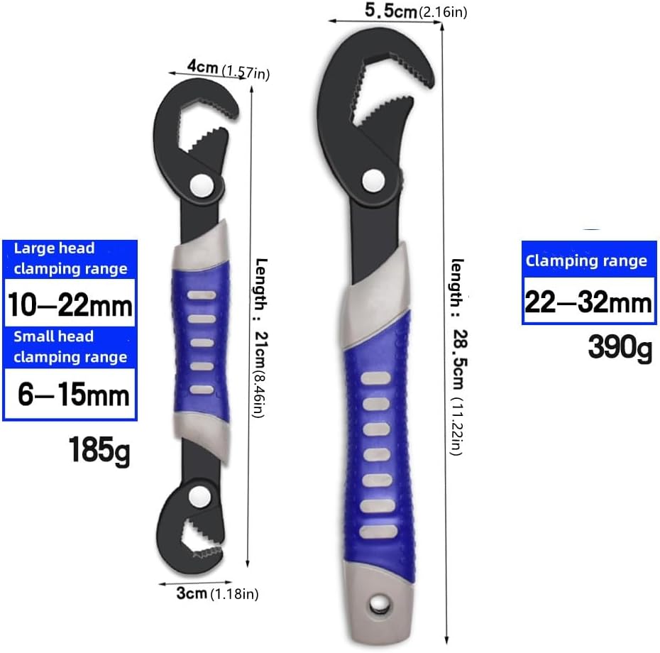 Llave universal de dientes de tres lados, llave de tubo multifuncional, llave ajustable, juego de llaves abiertas grandes y pequeñas