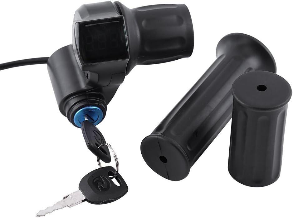 Pwshymi Empuñadura del acelerador, manillar Ebike Twist Throttle Grip Scooter Half Twist Ebike Acelerador Mango de control de acelerador con agarre