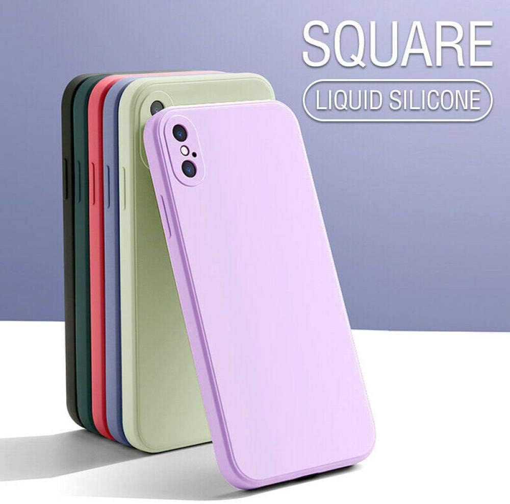 Funda cuadrada de silicona líquida para Xiaomi Redmi Note 5 5A 6 7 8 8T 9 9S 9T 10 10S 10T Pro Max Soft Thin Candy Colors Cover Cover Púrpura, para
