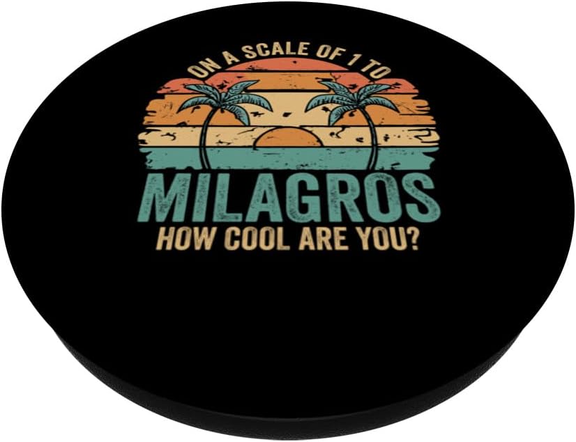 MILAGROS Cute Retro Girls Groovy MILAGROS Personalized Name PopSockets Standard PopGrip