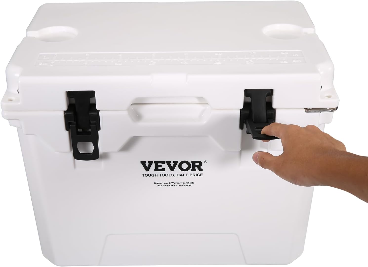 VEVOR Enfriador duro portátil aislado y rotomoldeado, 25334565 cuartos de galón, enfriador de retención de hielo con mango resistente, lonchera para
