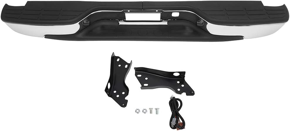 FINDAUTO Parachoques trasero cromado, parachoques trasero apto para 1999-2006 para Chevrolet Silverado 1500 y para GMC Sierra 1500, 2007 para