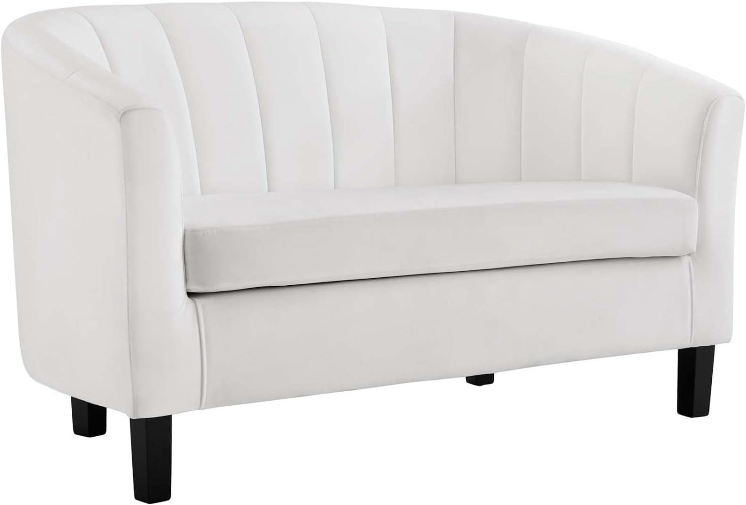 Modway Prospect Channel – Sofá biplaza tapizado de terciopelo, color blanco