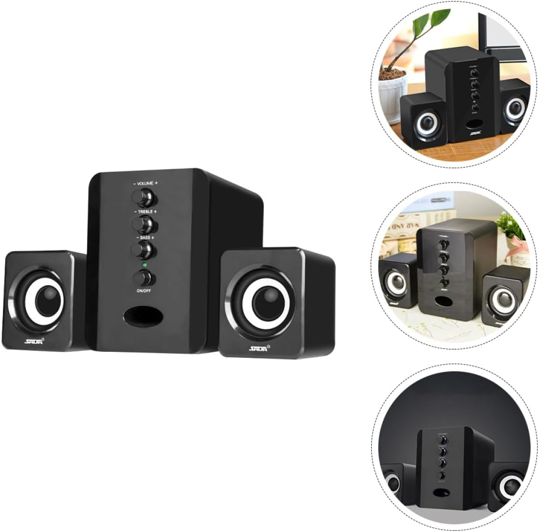 UKCOCO 2 Conjuntos de altavoces de computadora Barra de sonido Teléfono de computadora de escritorio Altavoz USB Altavoz creativo Altavoz elegante