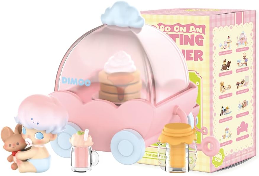 POP MART DIMOO Go on an Outing Together – Figuras de caja ciega, juguetes de diseño aleatorio para decoración moderna del hogar, juego de juguetes