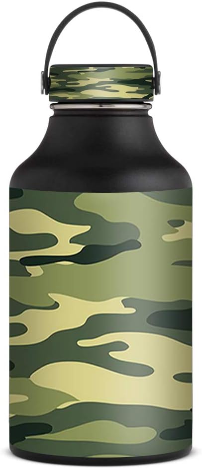 Skin Decal for Hydro 64 oz Flask Wide Mouth Water Bottle Vinyl Wrap Only – Green Camo Original Camouflage
