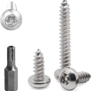 Tornillos Torx de chapa de acero inoxidable #14 x 2 pulgadas, tornillos de plata de seguridad, antirrobo, a prueba de manipulaciones, con broca, Tornillos Torx de chapa de acero inoxidable #14 x 2 pulgadas, tornillos de plata de seguridad, antirrobo, a prueba de manipulaciones, con broca,