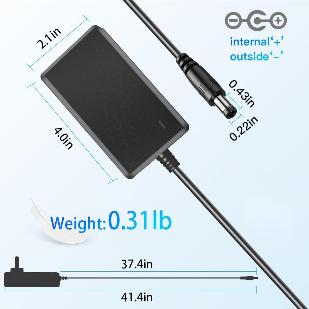 MTDZKJG 12V 2.5A DC Adaptador de corriente AC 100V-240V a DC Transformador de alimentación de pared Fuente de alimentación con 0.217 in x 0.098