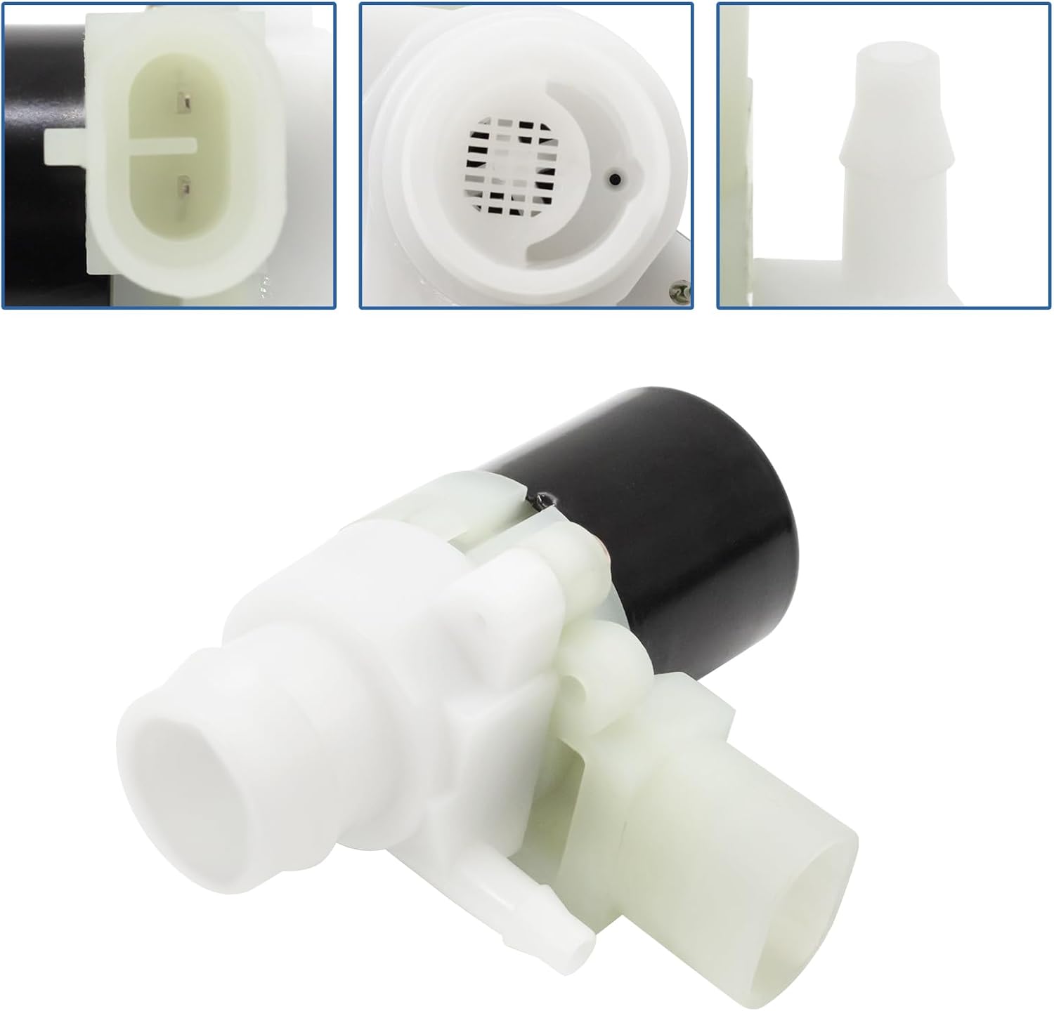 Paquete de 2 bombas de líquido para limpiaparabrisas de camión con arandelas de goma de repuesto para Kenworth T880 T680 y Peterbilt 104307 T4695001
