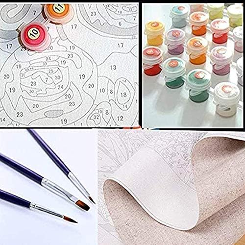Kit de pintura al óleo de la Torre Eiffel de Francia por números para niños y adultos principiantes paisaje urbano de París, pinturas digitales