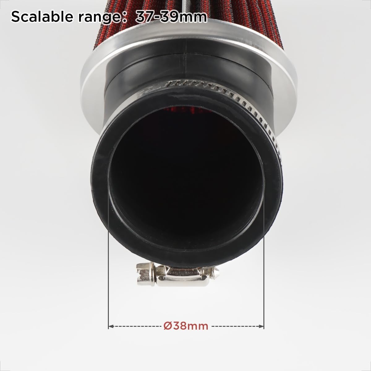 Evermotor Air Cleaner Carburetor Motorcycle Air Filter 37mm 38mm 39mm Perfect for 50cc 70cc 90cc 110cc 125cc 150cc Pit Bike,Moped,ATV,SSR,TTR