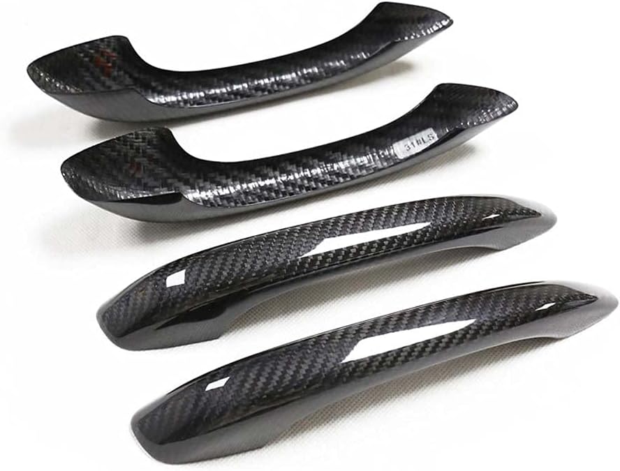 WLKE Cubierta exterior de fibra de carbono real para manija de puerta para Porsche MACAN 2014-2022 (cuatro puertas sin acceso cómodo)