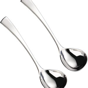 Cucharón para salsa, cucharón pequeño, paquete de 2 cucharones de acero inoxidable 1810 de 7.7 pulgadas, apto para lavavajillas (color plateado). Cucharón para salsa, cucharón pequeño, paquete de 2 cucharones de acero inoxidable 1810 de 7.7 pulgadas, apto para lavavajillas (color plateado).