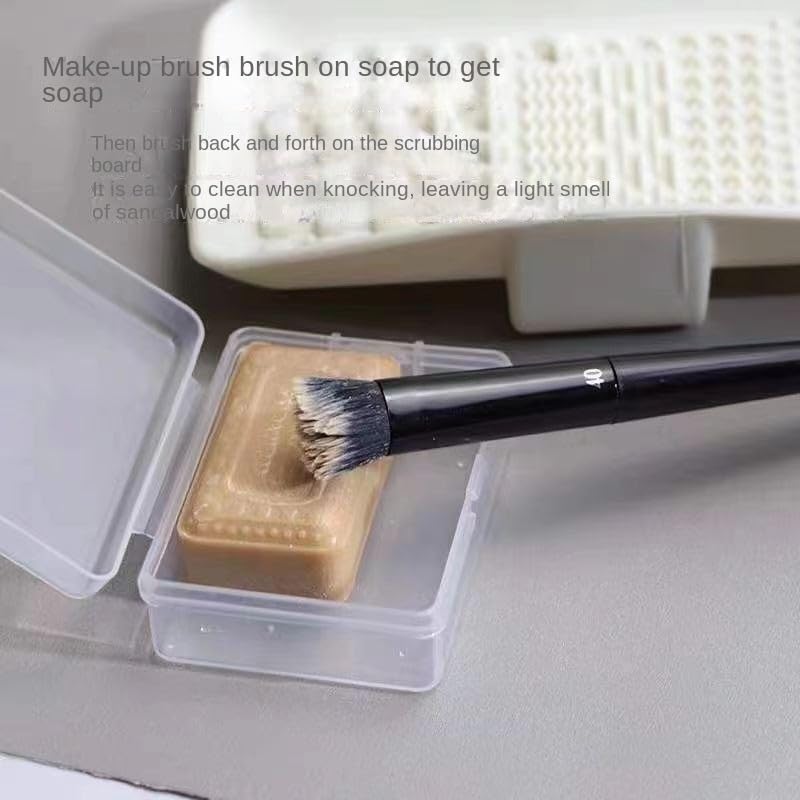 Jabón de sándalo de flor de abeja, mini caja de almacenamiento portátil de viaje, cepillo pequeño lavable, cepillo de maquillaje, limpieza facial,