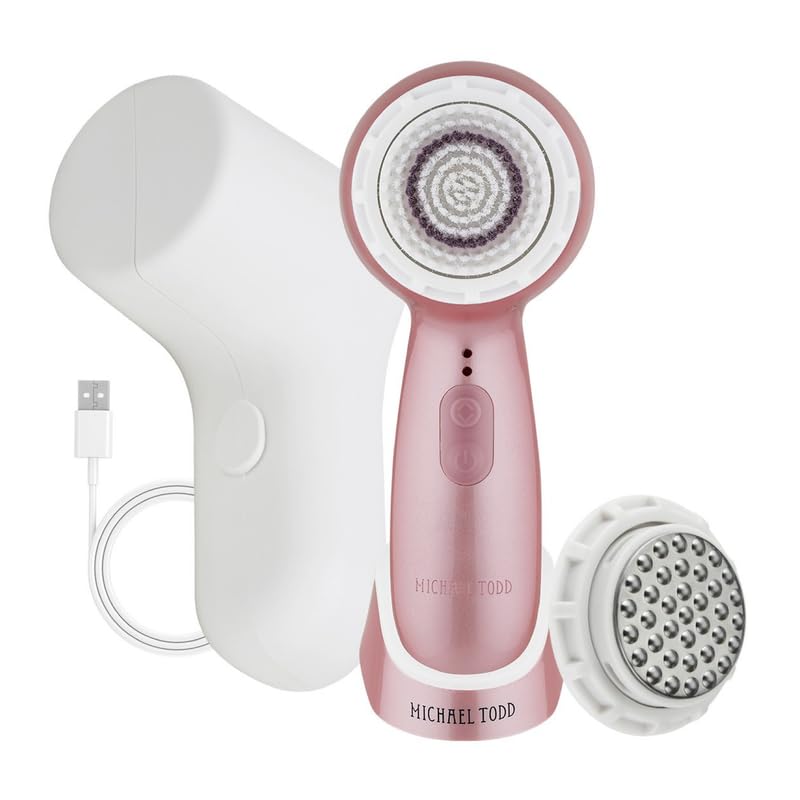 Michael Todd Beauty Soniclear Allure 2024 Best of Beauty Winner – Sistema de cepillo de limpieza facial + exfoliación con 3 velocidades, cabezal de