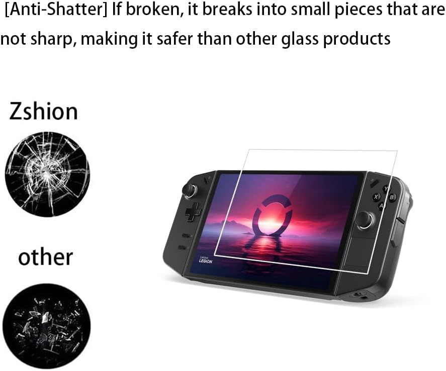 Walieoka – Protector de pantalla compatible con Lenovo Legion Go, película protectora de vidrio templado de dureza 9H, resistente a los arañazos,