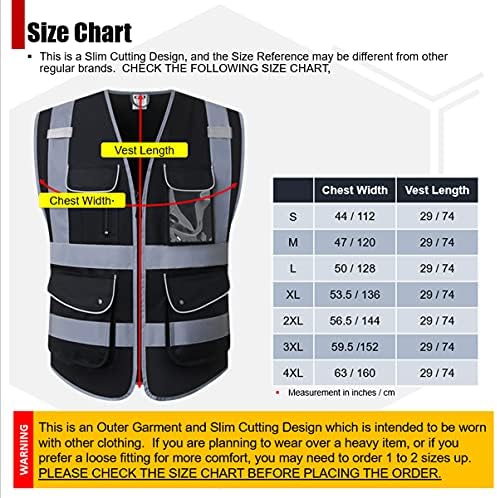 Chalecos de seguridad reflectantes clase 2 retro con 9 bolsillos multifuncionales y cremallera frontal, color amarillo, ANSIISEA 107-2015