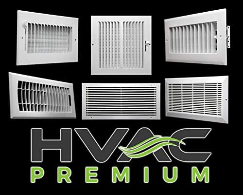 Difusor de suministro de aire ajustable de 12 pulgadas de ancho x 8 pulgadas de alto – cubierta de ventilación de HVAC para pared lateral o techo –