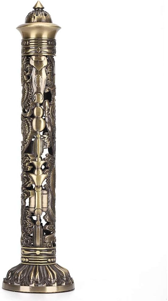 Quemador de incienso para regalo, horno de incienso vertical, ornamento, incensario, adornos de bronce, decoración artesanal, dragón, fénix, tono de
