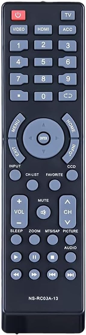 NS-RC03A-13 NSRC03A13 – Control remoto de repuesto para Insignia TV NS-42E470A13 NS-42E480A13 NS-42L260A13 NS-46E340A13 NS-46E480A13 NS-46L240A13
