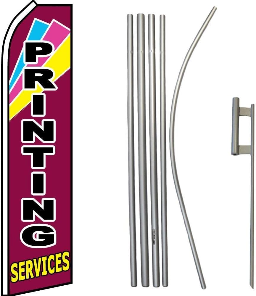 Premium Printing Services PinkSwooper Flag & 16ft Flagpole KitGround
