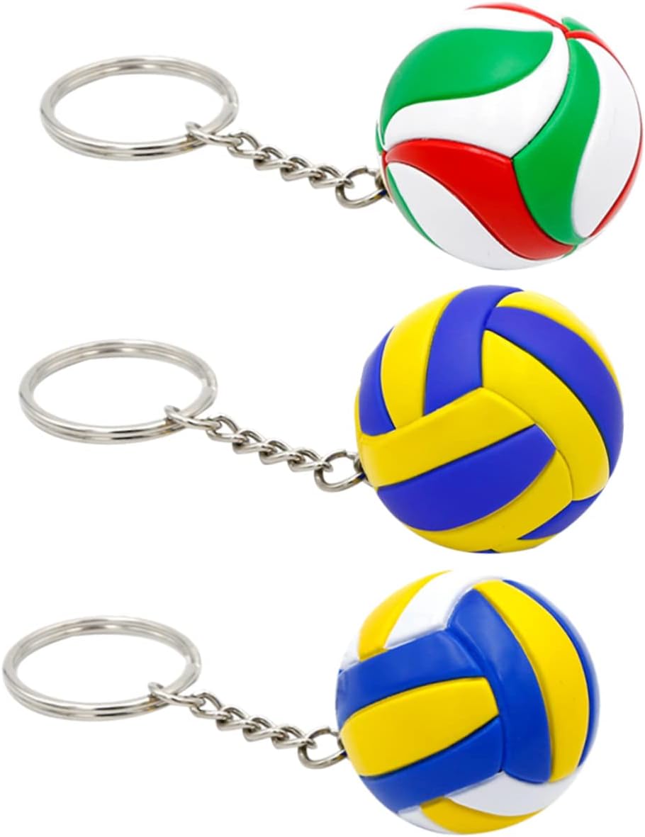 Veemoon 3 llaveros de voleibol para niños, llaveros para mochilas, accesorios de mochila, llaveros de voleibol, adorables llaveros de voleibol,
