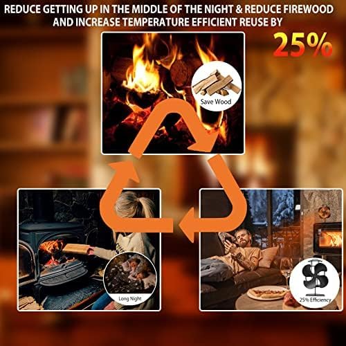 ZHENGXOO Ventilador de estufa de leña alimentado por calor, ventilador de chimenea no eléctrico, ecológico y ahorra energía, para quemador de leña
