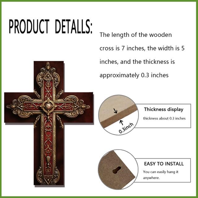 -Christians – Letrero de cruz de madera para decoración del hogar de granja, cruz de pared inspiradora religiosa, placa de arte de pared de madera,
