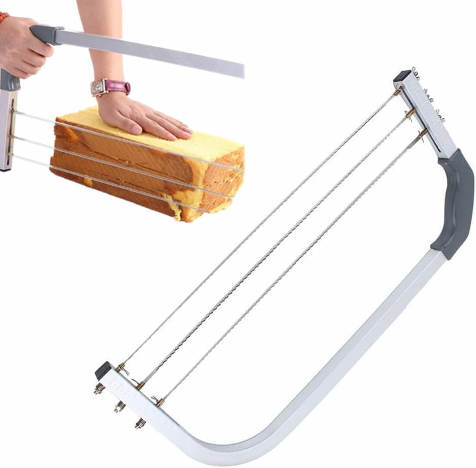 Nivelador de pastel, niveladores ajustables para tartas, niveladores de acero inoxidable de 3 alambres, para boda, cumpleaños, capa de pastel,