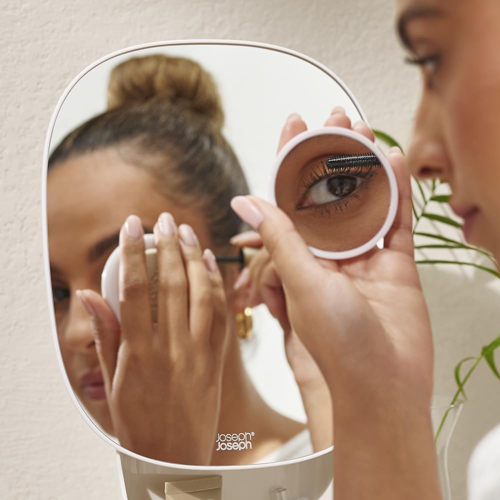 Joseph Joseph Viva Organizador de almacenamiento de cosméticos de maquillaje, grande con espejo, carcasa