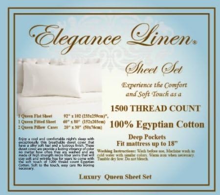 Elegance Linen Juego de sábanas de 4 piezas de 1500 hilos, resistente a las arrugas, calidad egipcia, ultra suave, lujoso, bolsillo profundo de