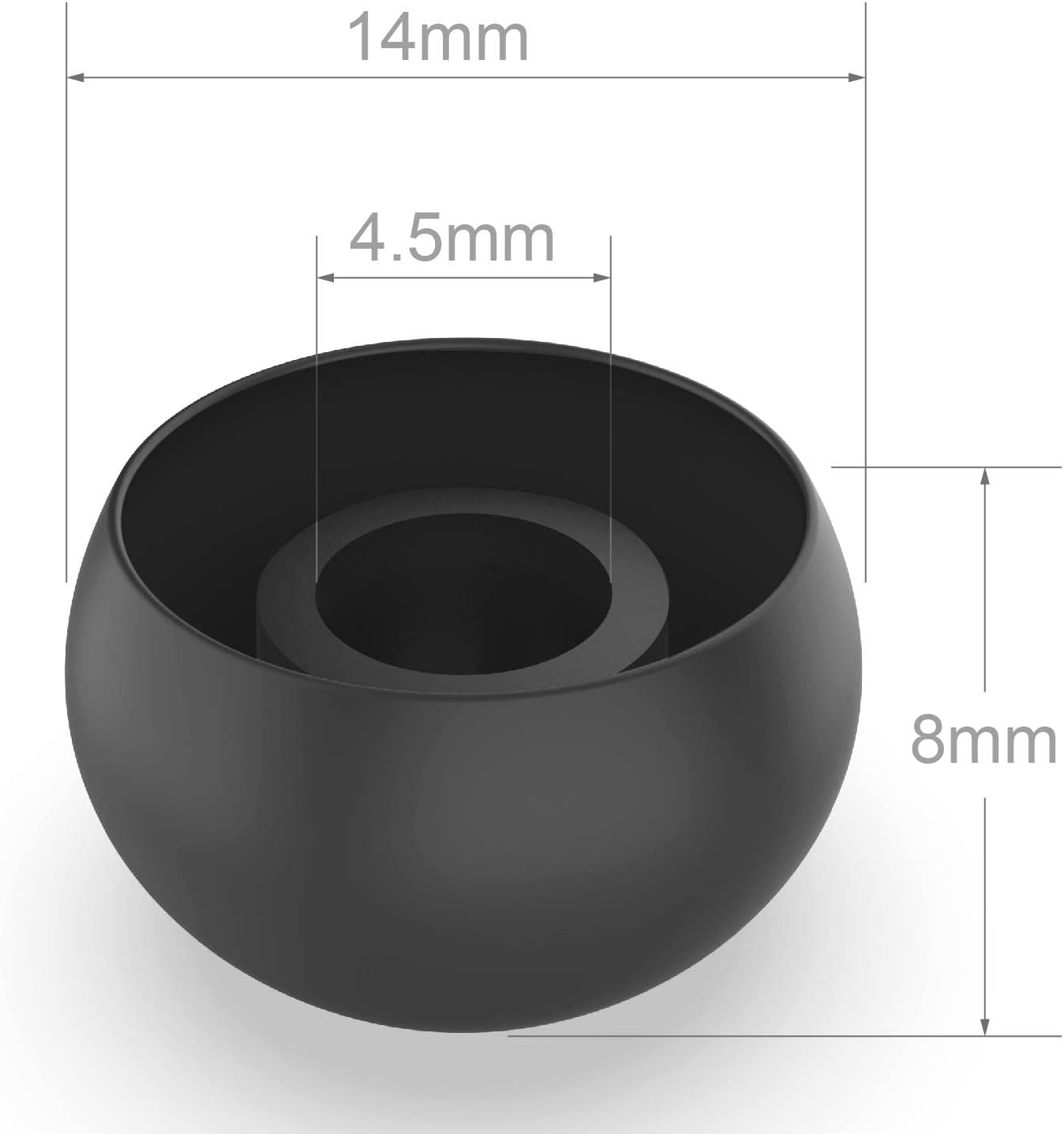 Earbudz 10 pares de almohadillas de silicona grandes de repuesto para auriculares (transparentes)