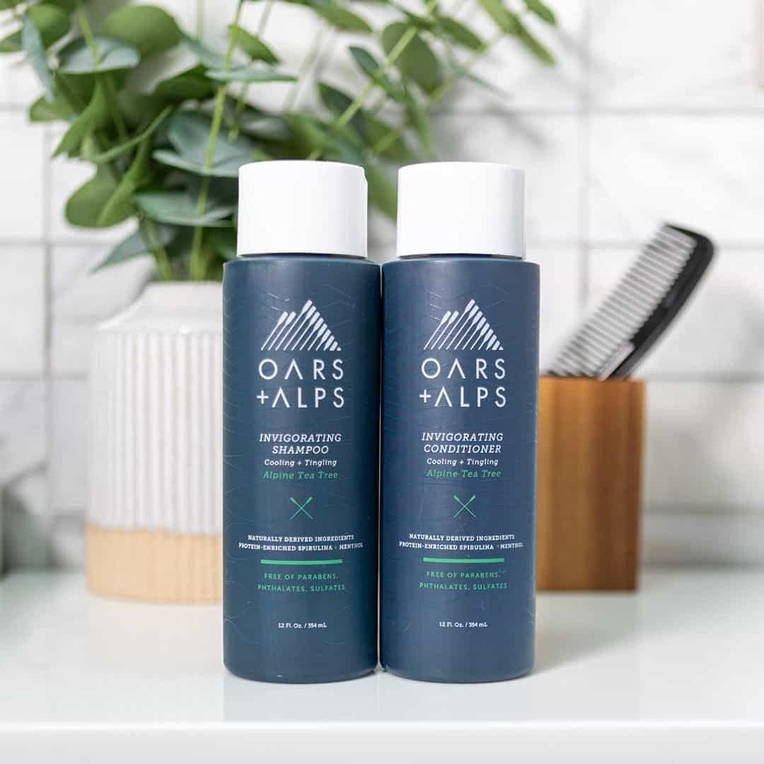 Oars + Alps Acondicionador para cabello sin sulfato para hombre, infundido con aceite de hamamelis y árbol de té, árbol de té alpino, 12 onzas