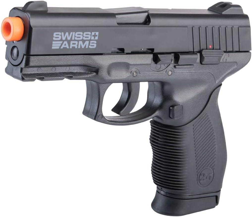 Swiss Arms Pistola de aire comprimido con resorte de alta calidad 247 con marco de salto y riel, 240-260 FPS
