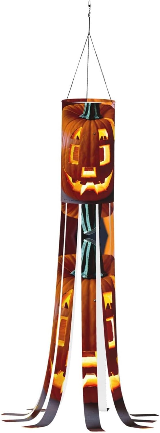 Calabaza de otoño Halloween Windsock decoraciones colgantes al aire libre, conducto de Halloween, decoraciones de manga de viento fantasmal