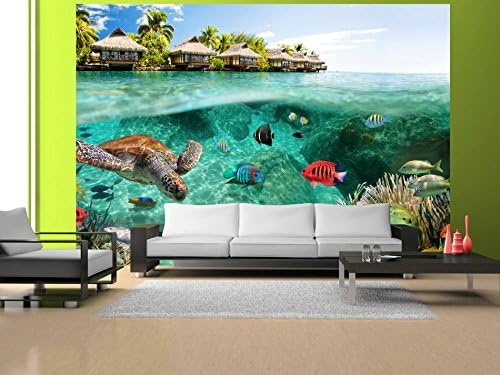 artgeist Mural de pared premium mundo submarino, 138 x 101 pulgadas, papel tapiz no tejido XXL, decoración de pared de vellón, impresión