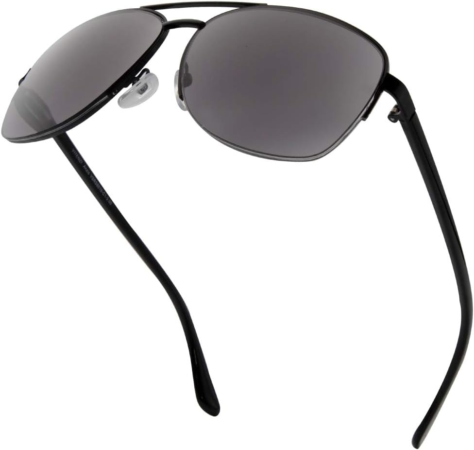 VITENZI Anzio – Gafas de sol con lectores para hombres y mujeres, lentes de lectura de aviador tintados con sol integrados