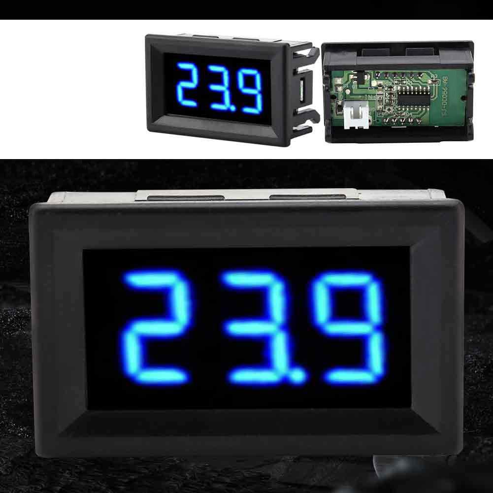Medidor de voltaje, voltímetro de 0.56 pulgadas, dos cables, pantalla LED digital, medidor de voltaje para batería de 12 V 24 V (luz de fondo de
